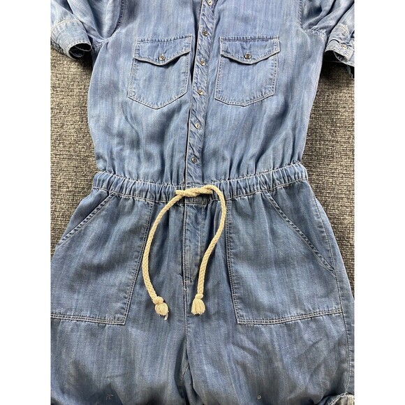 Hinge Romper Shorts Jumpsuit XXSmall Blue Jean‎ Denim Western Coastal Cowboy - Picture 3 of 7